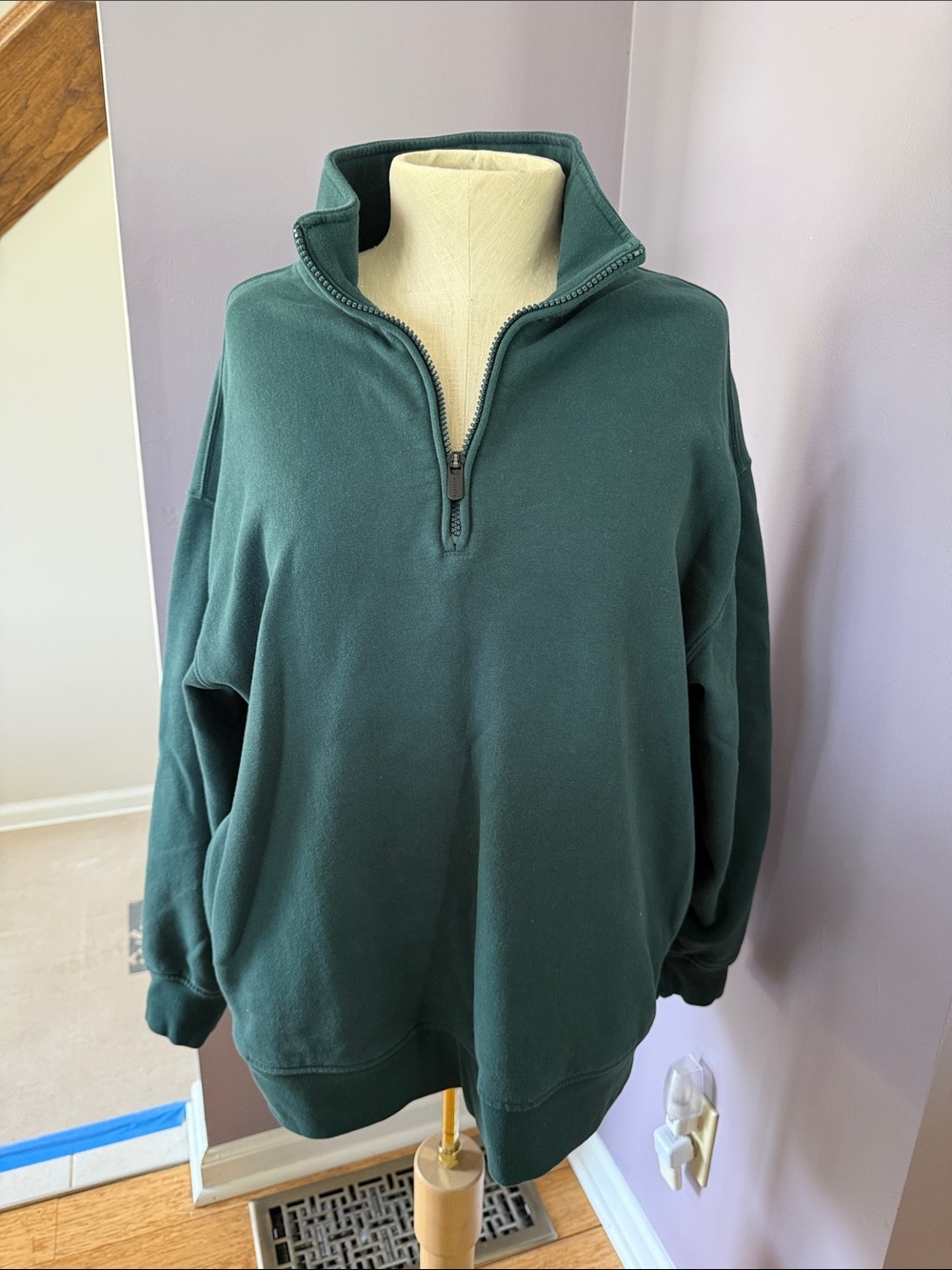 Athleta Half-Zip Sweater - Deep Forest Green